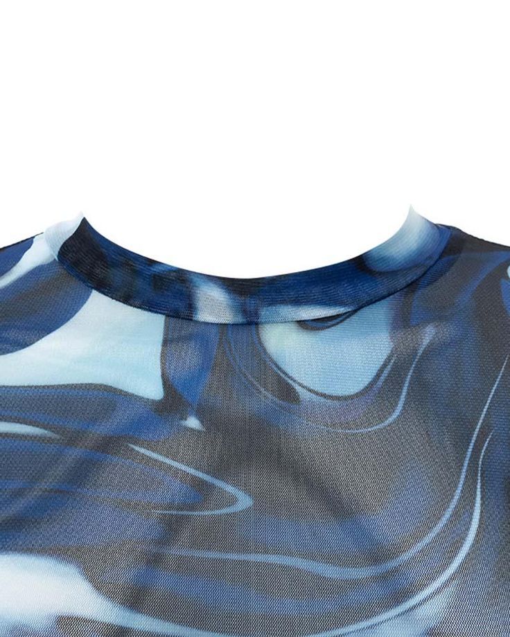 Details: Long-sleeve mesh top with graphical pattern designTop Length: CroppedSleeve Length: Long SleevesMaterials:95% Polyester + 5% Spandex Summer Stretch Mesh Top With Graphic Print, Blue Fitted Mesh Top With Crew Neck, Blue Fitted Crew Neck Mesh Top, Summer Mesh Top With Graphic Print, Long Sleeve Mesh Top With Graphic Print, Summer Graphic Print Mesh Top With Crew Neck, Graphic Print Long Sleeve Mesh Top, Summer Graphic Print Mesh Top, Summer Crew Neck Mesh Top With Graphic Print