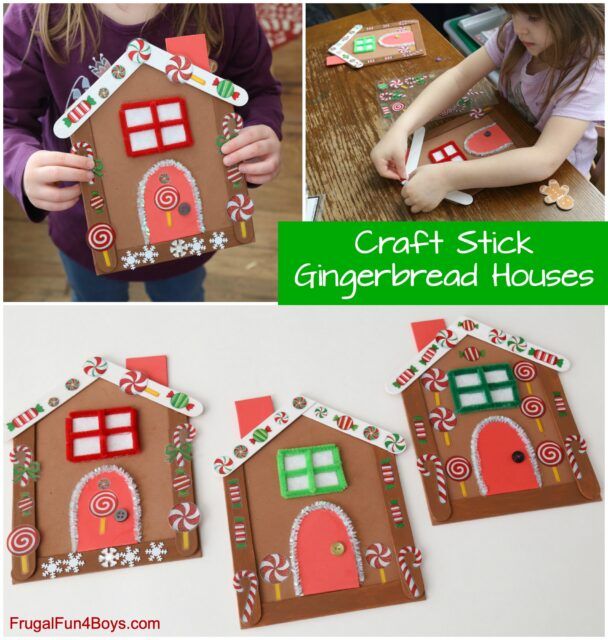 This Gingerbread House is the Most Adorable Christmas Craft for Kids! - Frugal Fun For Boys and Girls Gingerbread House Craft Kindergarten, Paper Gingerbread House Craft, Gingerbread House Activities For Kids, Gingerbread House Art Projects For Kids, Gingerbread House Craft Preschool, Paper Bag Gingerbread House, Gingerbread House Craft, Gingerbread Activities, Gingerbread Baby