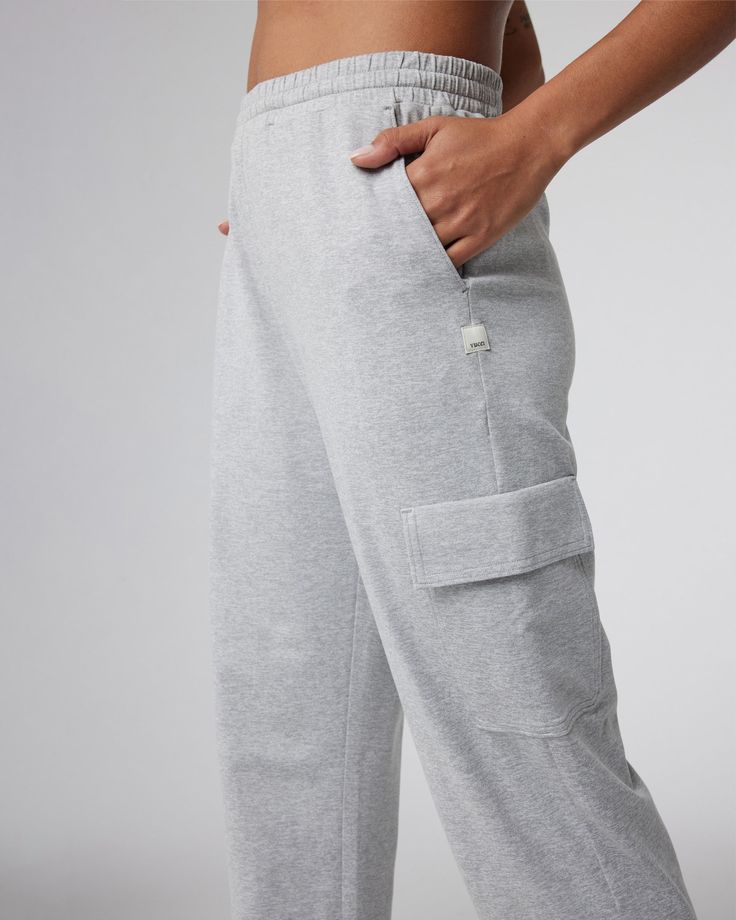 It’s time to take comfort seriously. Lounge like you mean it with this take on our perfectly relaxed Boyfriend Jogger in the same ultra-soft DreamKnit™ fabric, updated with cargo pockets. | Vuori Boyfriend Cargo Jogger Pants | Pale Grey Heather | Medium Vuori makes premium performance apparel inspired by the active Coastal California lifestyle; an integration of fitness, surf, sport, and art. Breaking down the boundaries of traditional activewear, we are a new perspective on performance apparel. Athleisure Bottoms With Cargo Pockets For Everyday, Everyday Athleisure Bottoms With Cargo Pockets, Relaxed Tapered Leg Joggers With Pockets, Sporty Everyday Cargo Pants With Elastic Waistband, Everyday Sporty Cargo Pants With Elastic Waistband, Relaxed Fit Sweatpants With Side Pockets For Everyday, Sporty Sweatpants With Pockets For Everyday, Everyday Sweatpants With Side Pockets And Straight Hem, Sporty Bottoms With Cargo Pockets For Everyday