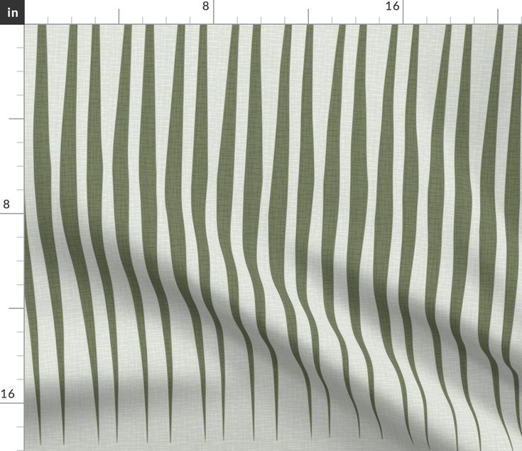 a white and green striped fabric with vertical lines on the back ground, as well as an area for text