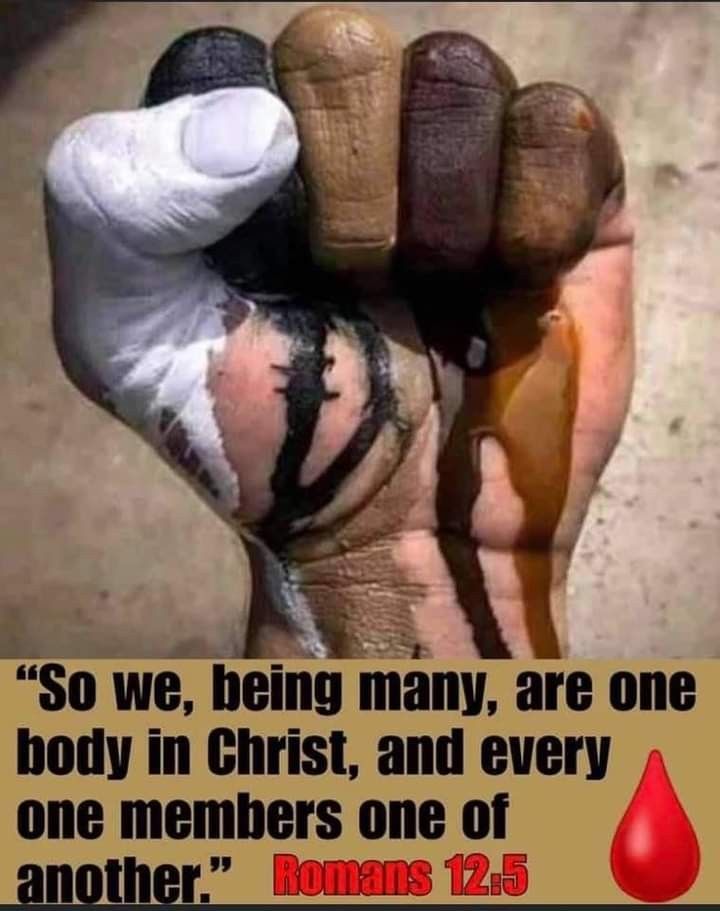 a hand with the words, so we, being many, are one body in christ, and every one members one of another