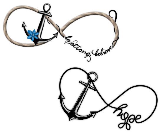 an anchor and heart with the word always written on it in two different font styles