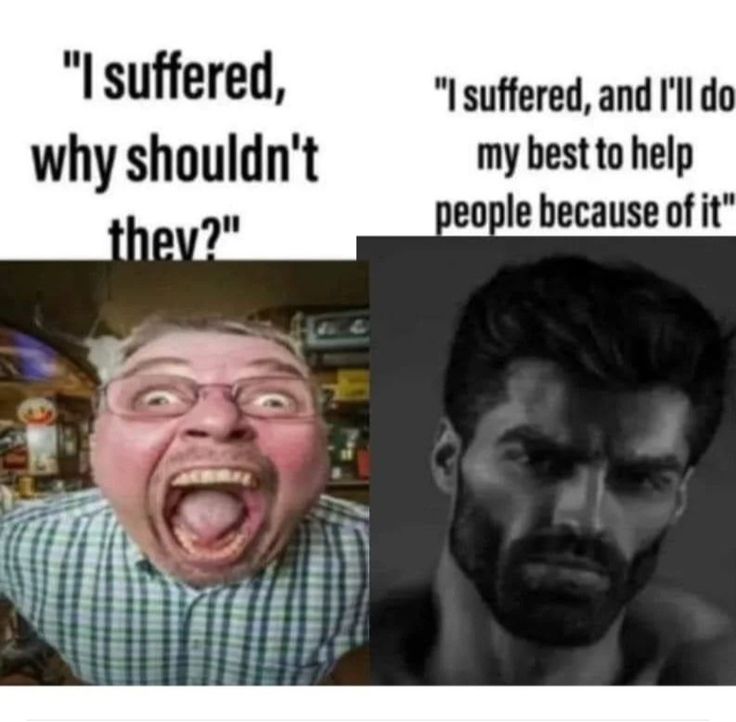 two different pictures one with an angry man and the other with a surprised expression on his face