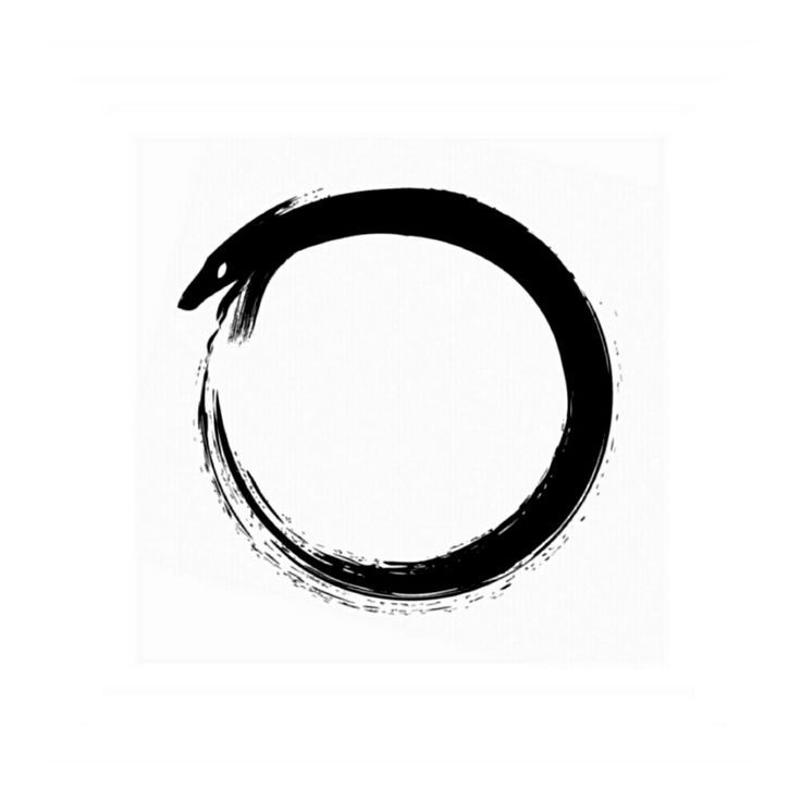 a black and white painting with the letter o in it