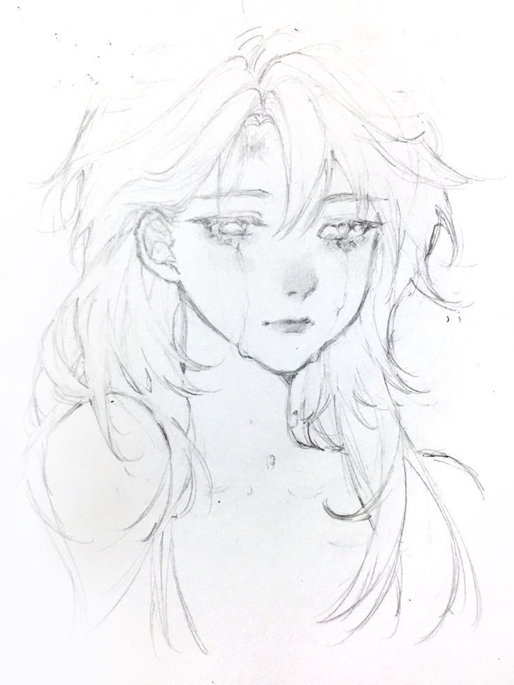 a drawing of a girl with long hair