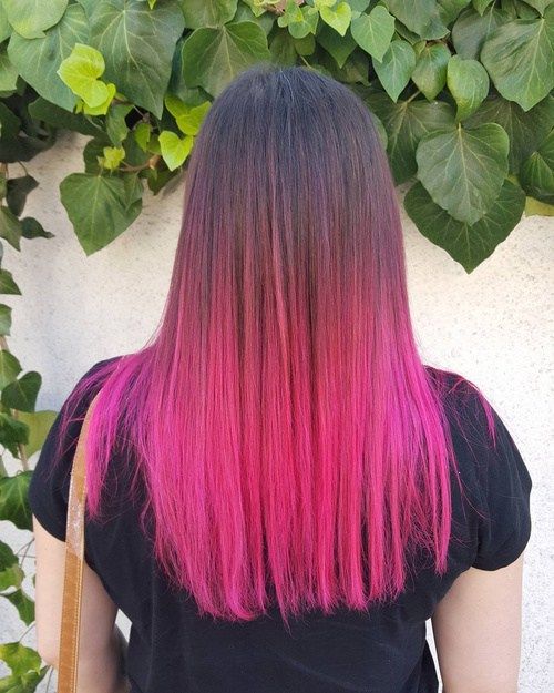 Black To Pink Ombre Ombre Hair Brunette, Dye Hair Ideas, Pink Hair Highlights, 2016 Hair Trends, Pink Dip, Pink Dip Dye, Blonde Dye, Pink Ombre Hair, Dyed Hair Pastel