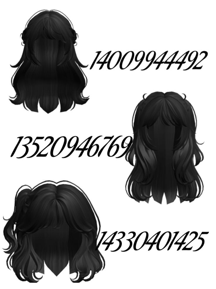 three different styles of wigs with numbers on them