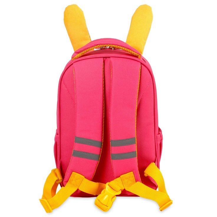 Our Side-kick backpack is a great choice for kids in preschool and kindergarten, having a lovely animal designs like unicorn, rabbit and dinosaur and an eye-catchy color combo that everyone will admire! This backpack has a durable and resistant 600D fabric, which is lead and PVC-free, so kids can wear it safely while parents can be at peace of mind. The strap is adjustable to ensure a custom fit and prevent the bag from sliding. Also, the backpack is very lightweight and comfortable to wear by k Pink Cartoon Backpack For Back To School, Playful Pink Backpack For Outdoor Activities, Playful Backpack For End Of School Year Outdoor Use, Character Style Pink Backpack, Pink Character Backpack, Character Pink Backpack For Back To School, Back To School Character Backpack In Pink, End Of School Year Character Backpack In Pink, Character Backpack For Playtime And Back To School