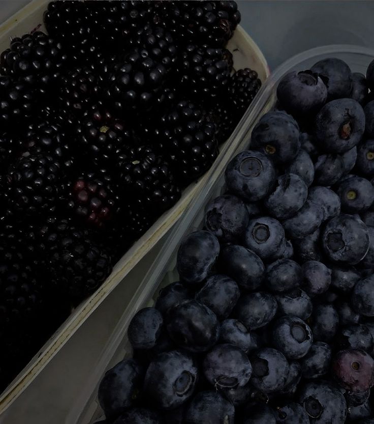 two plastic containers filled with blueberries next to each other