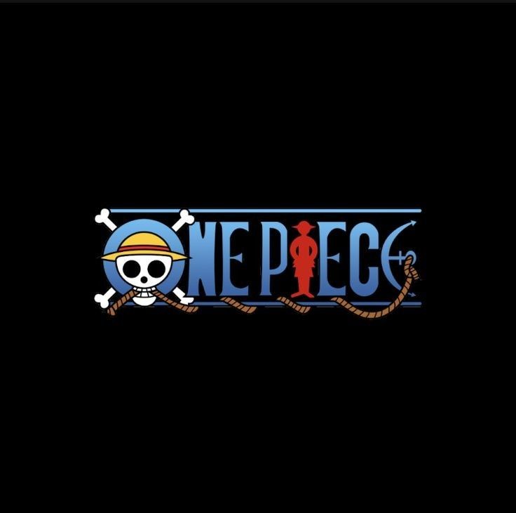 the one piece logo with a skull and crossbones on it's side