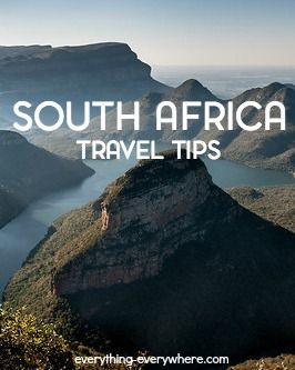 the words south africa travel tips on top of mountains