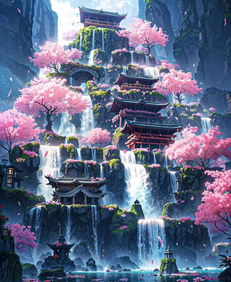 Arte 8 Bits, Dreamy Artwork, Japanese Art Prints, Japon Illustration, Cool Wallpapers Art, Fantasy Art Landscapes, 판타지 아트, Dreamy Art, Pretty Wallpapers Backgrounds