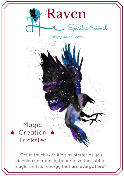 a card with an image of a raven flying in the sky and text that reads, magic creation ticketer