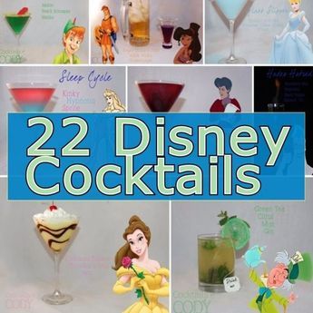 there are many pictures of disney cocktails