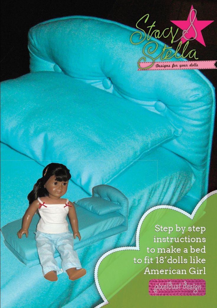 There are step by step instructions and photos to construct this upholstered fabric covered bed on top of a wooden bed base. The project requires some basic carpentry (jigsaw and drill use) but is designed to be achievable for people who have limited experience with these tools.  Pattern is in PDF format and will be available to you by instant download once payment is received. No physical items are shipped!   Materials for the bed:   Fabric 1 yard of material to cover the bed base, head board, Stella Bed, Doll Bed Diy, Making A Bed, American Girl Patterns, Wood Crafting Tools, Doll Beds, Bed Diy, Doll Bed, Fabric Glue