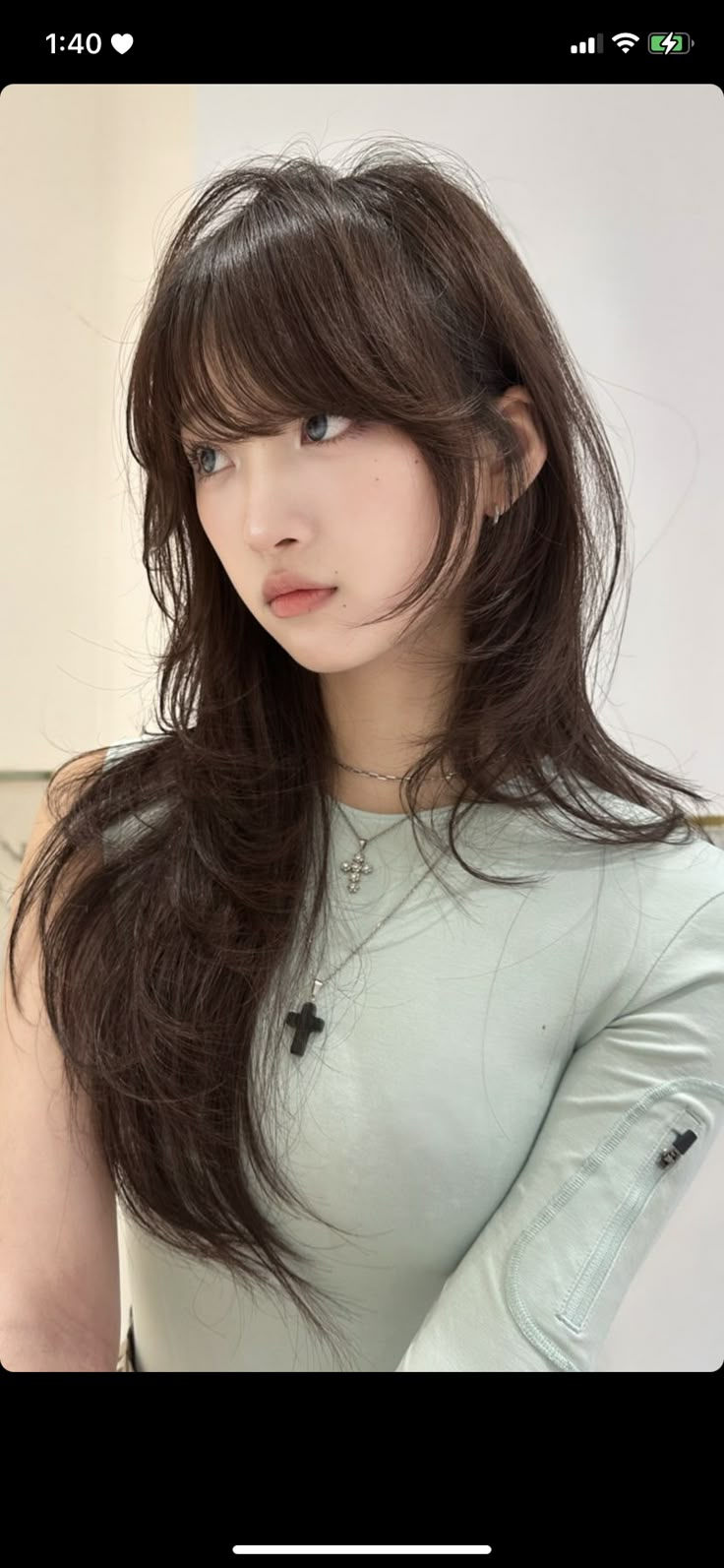 Jooshica Hair, Hush Cut With Side Bangs, Japanese Dyed Hair, Wispy Side Swept Bangs, Normal Bangs, Asian Bangs Long Hair, Medium Length Haircut Japanese, Japanese Haircut Long, Japanese Layered Haircut