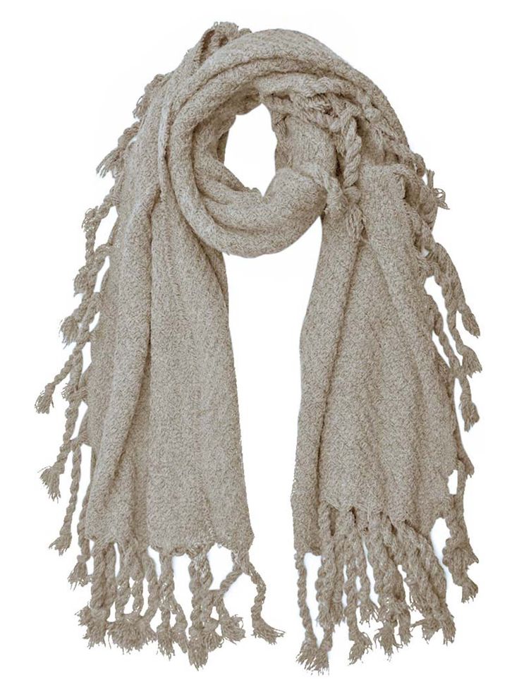 Chunky Knit Scarf With Braided Tassel Fringe Chunky Knit Scarf, Chunky Knit Scarves, Long Shawl, Fringe Shawl, Woven Scarves, Winter Shawl, Knit Scarves, Shoulder Wrap, Winter Scarves