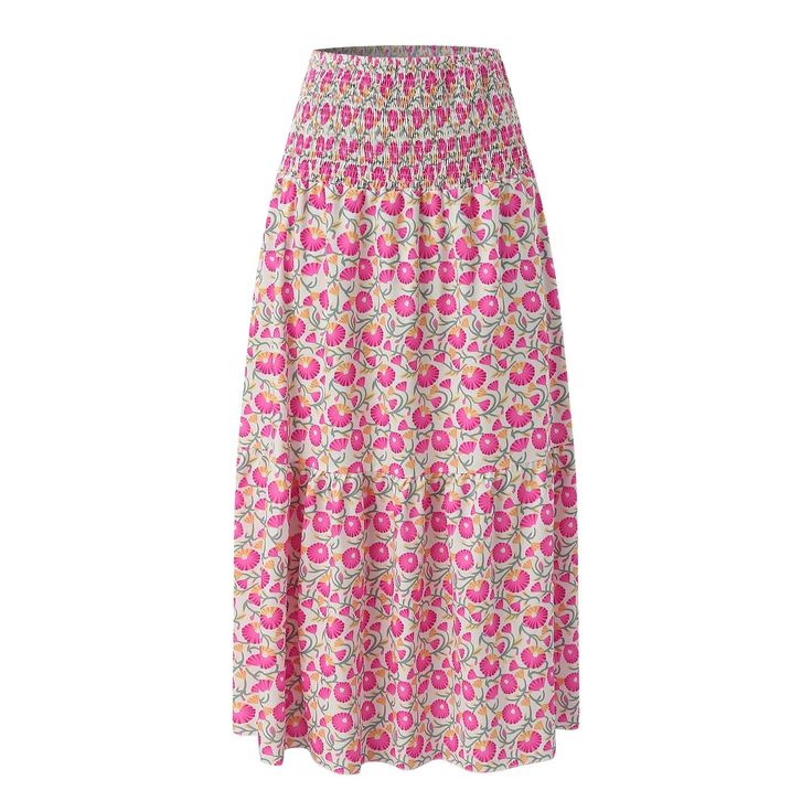 Take your style to the max with the Zoe Maxi Skirt. Wearing this flowy, high rise skirt with an abstract line pattern will make you feel loose and fancy-free. The flare and A-line design add a playful touch to this versatile, polyester piece. Specs: Material: Polyester Pink Printed Skirt For Summer, Spring Printed Red Skirt, Casual Voluminous Maxi Skirt For Vacation, Summer Long Printed Skirt, Red Flared Maxi Skirt For Beach, Red Flared Maxi Skirt For The Beach, Red Summer Skirt With Elastic Waistband, Red Maxi Skirt With Elastic Waistband For Beach, Printed Long Skirt For Summer