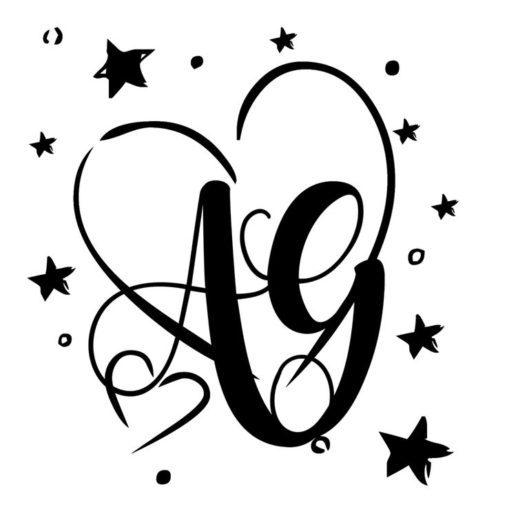 the letter g is surrounded by stars