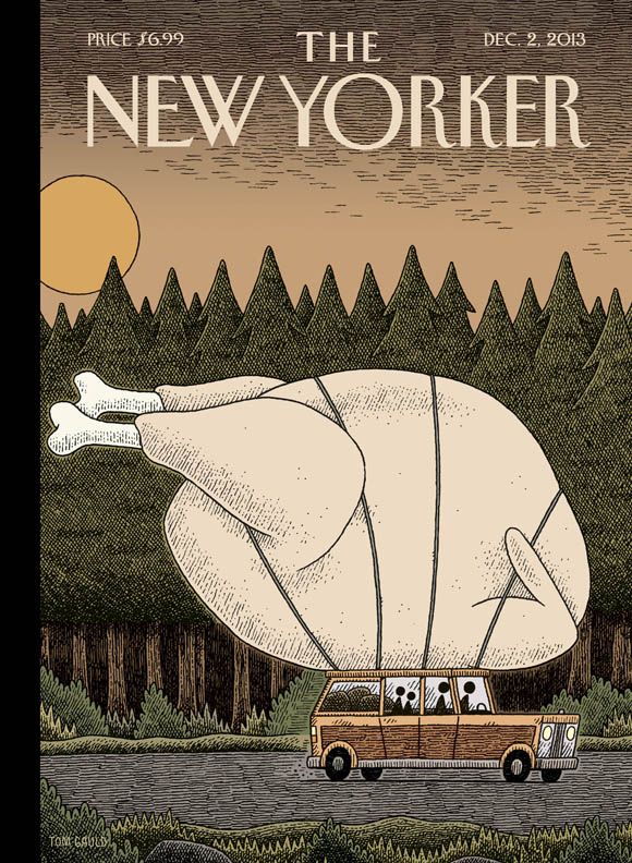 the new yorker poster with an image of a large turkey on it's back