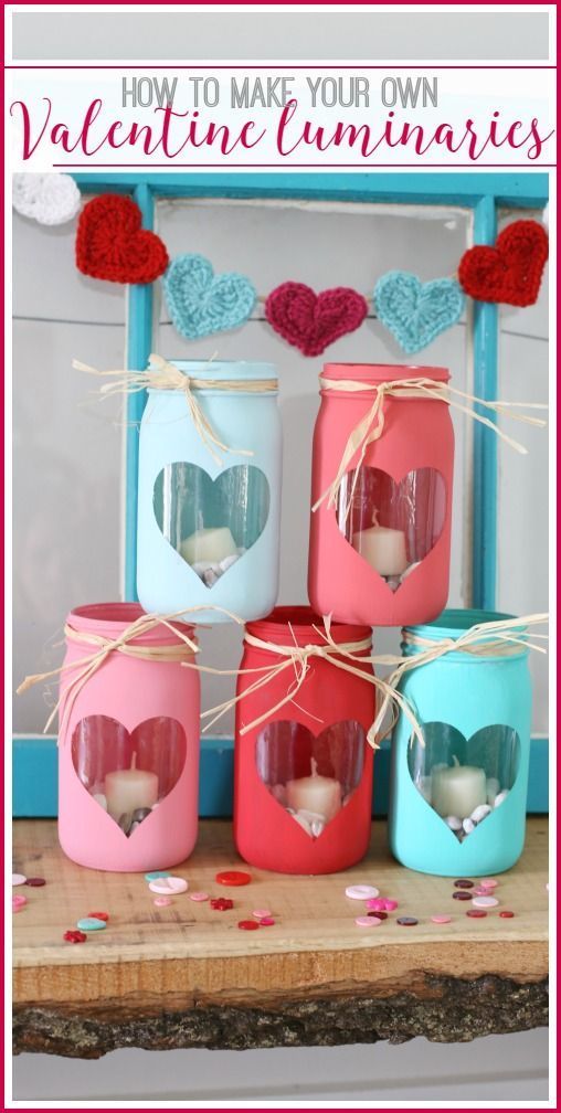 valentine's day crafts with mason jars and hearts