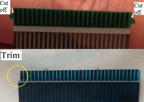 two pictures showing the same side of a piece of metal with different colors and widths