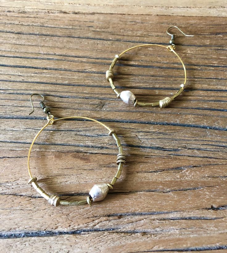 Beautifully versatile handbeaded matte gold and silver statement earrings. -1.5” hoops Silver Statement Earrings, Matte Gold, Hand Beading, Gold And Silver, Beaded Earrings, Statement Earrings, Vintage Designs, Hoop Earrings, Silver