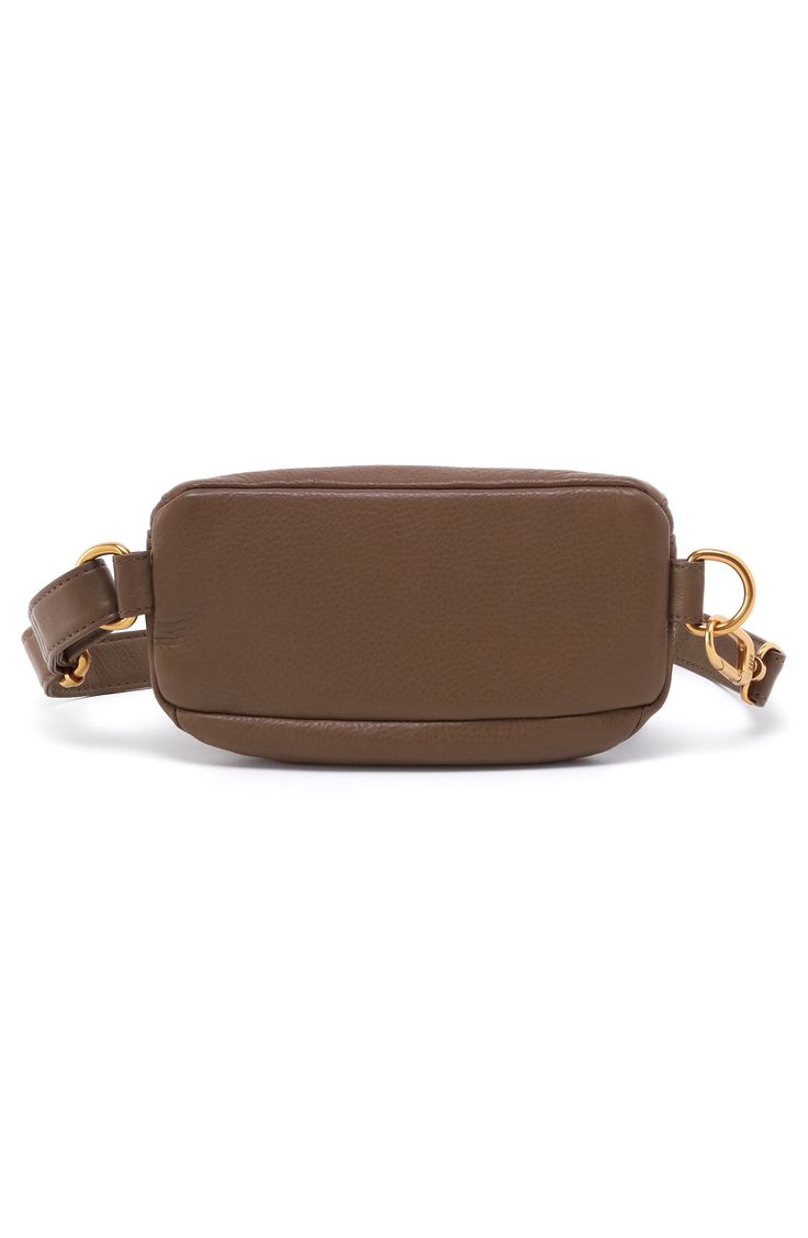 Top-grain leather and polished hardware elevate a chic belt bag designed for grab-and-go convenience that doesn't sacrifice style. 8.5"W x 5.5"H x 1.5"D Cotton lining Leather Imported Leather Belt Bag With Cell Phone Pocket For On-the-go, Luxury Belt Bag With Gold-tone Hardware For Daily Use, Luxury Belt Bag With Removable Pouch For Office, Luxury Rectangular Belt Bag For On-the-go, Classic Crossbody Belt Bag With Smooth Grain, Modern Belt Bag For Everyday Use With Gold-tone Hardware, Classic Smooth Grain Crossbody Belt Bag, Luxury Office Belt Bag With Detachable Strap, Luxury Leather Belt Bag With Removable Pouch