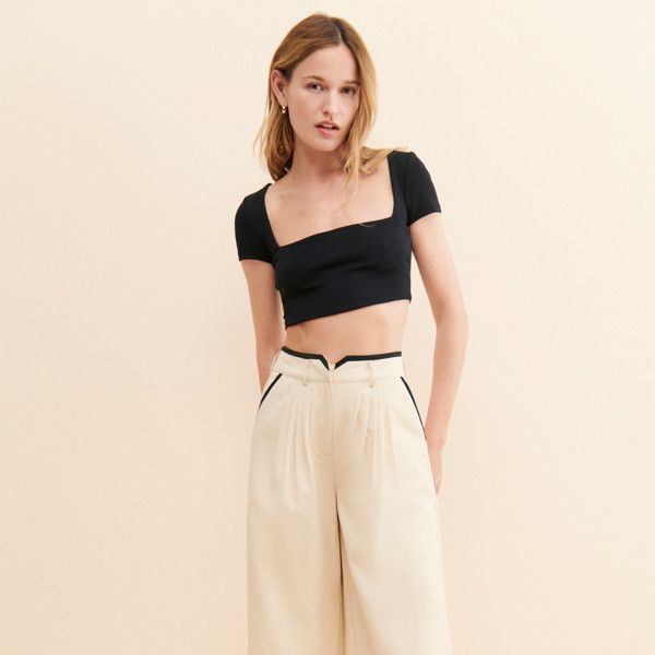 Express Trim Pants | Nuuly Rent Chic Leather Pants For Business Casual, Wide-leg Pants For Summer Workwear, Summer Workwear Wide-leg Pants, Summer Wide-leg Workwear Pants, Business Casual Summer Trousers, Chic Summer Culottes, Chic Summer Pants, Chic Fitted Straight Culottes, Straight Pants For Business Casual In Summer