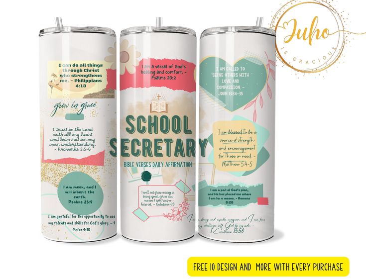 three cans of school secretary coffee on a white background