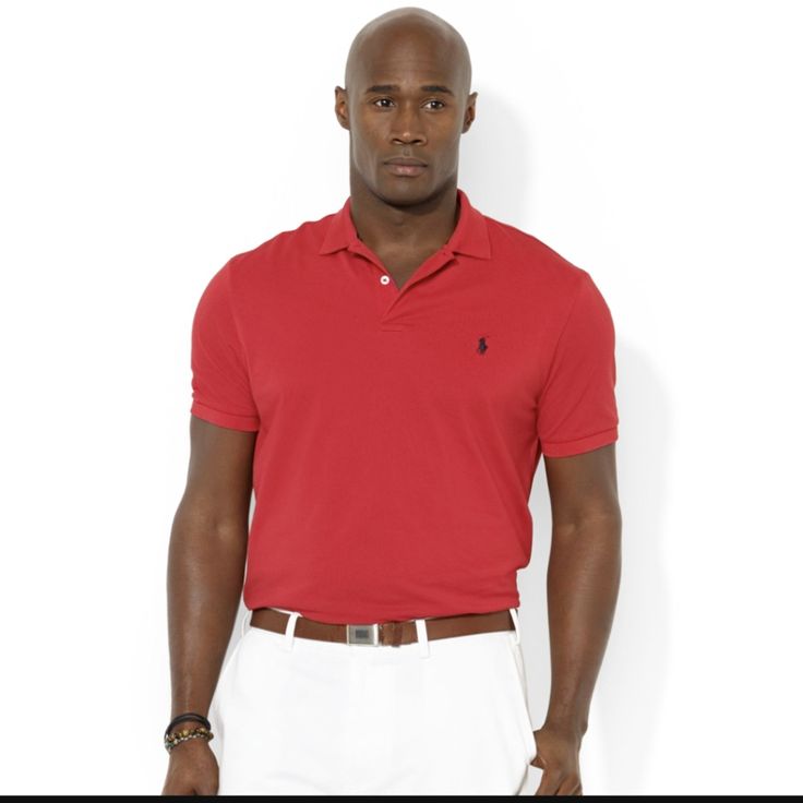 Polo Ralph Lauren Classic Fit Polo Shirt New With Tags 100% Cotton Color: Pinkish Red Size 4lt Smoke Free Home Red Fitted Short Sleeve Polo Shirt, Red Polo Collar Shirt For Summer, Classic Red Fitted T-shirt, Classic Fitted Red T-shirt, Classic Fitted Red Top, Classic Red Polo Collar Top, Classic Red Summer Tops, Classic Red Spring Top, Classic Red Tops For Spring