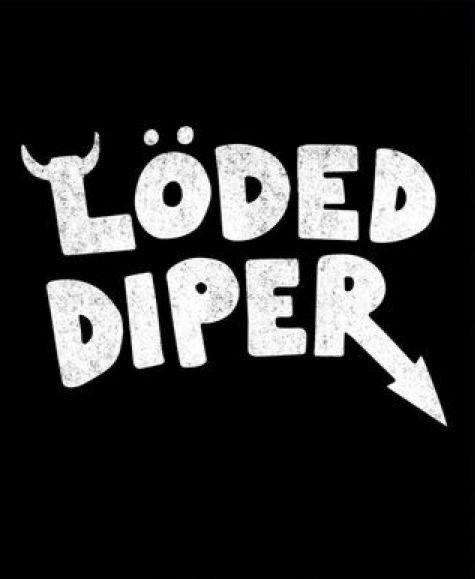 the words loaded dipper are white on a black background, with an arrow pointing to it