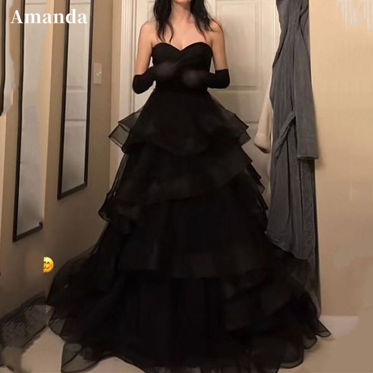 Prom Dress Tulle, Dress With Gloves, Elegant Party Dress, Prom Dress Inspo, Prom Dresses Elegant, Tulle Evening Dress, Sweetheart Prom Dress, Elegant Party Dresses, Black Prom Dress