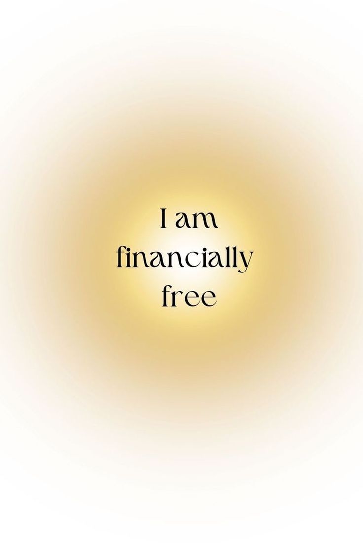 the words i am financially free against a white background