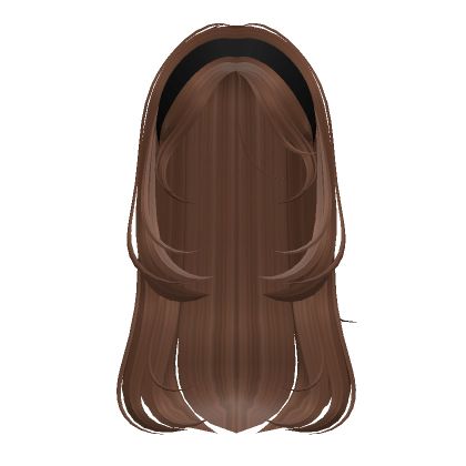 Layered Hair With Side Bangs, Brown Layered Hair, Hair With Side Bangs, Brown Hair Roblox Id, Brown Hair Id, Brown Hair Roblox, Black Hair Roblox, Brown Accessories, Girl Code