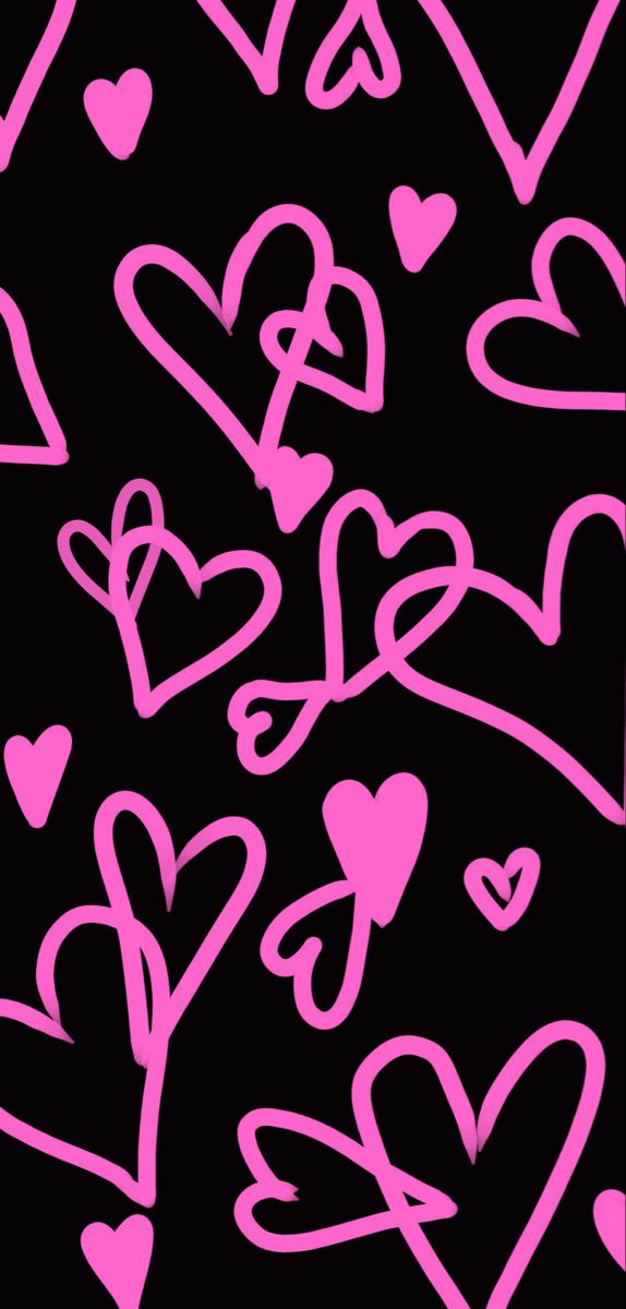 pink hearts on black background for valentine's day