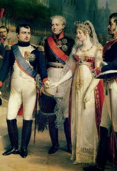 a painting of two men and a woman standing next to each other in formal dress