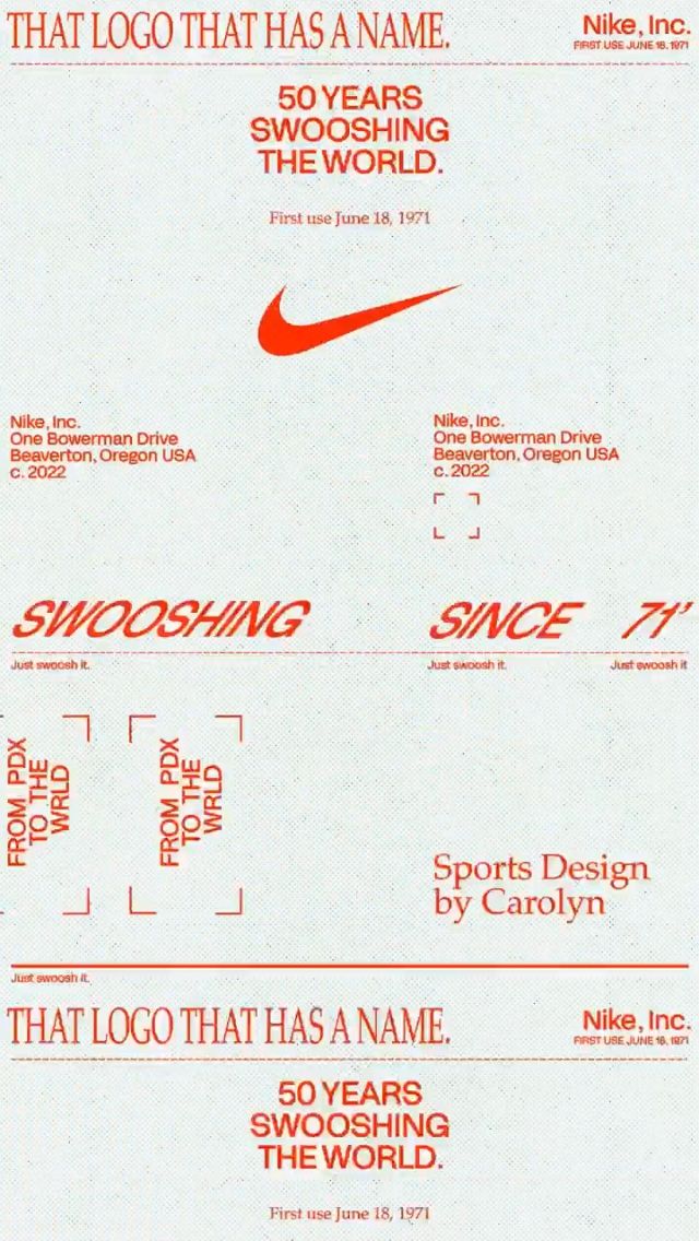 an advertisement for the nike shoe company, with red and white lettering on it's side