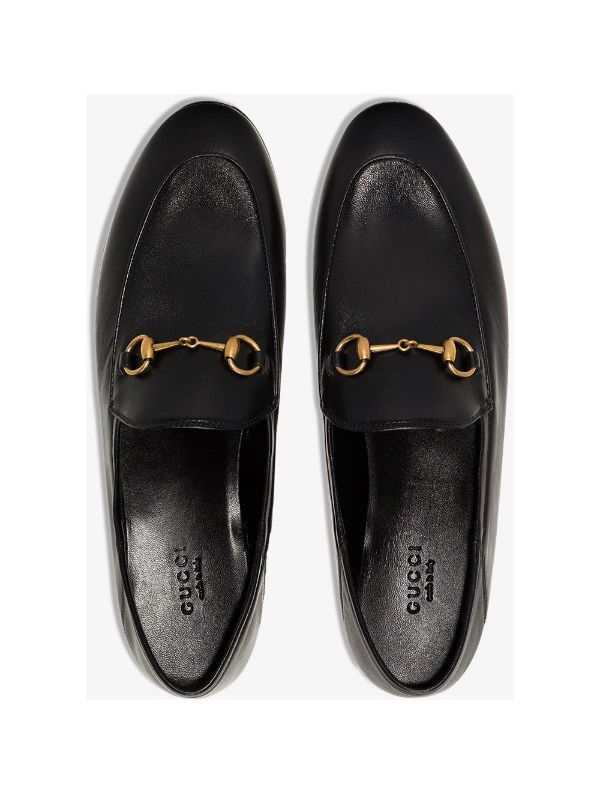 Gucci Brixton Horsebit Leather Loafers - Farfetch Gucci Horsebit, Browning Logo, Metal Straps, Gucci Mules, Gucci Black, Gucci Shoes, Leather Loafers, Victoria Beckham, Calf Leather