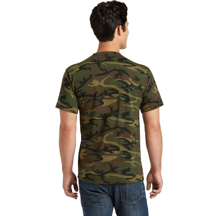 Shop Port & Company® Men's Core Cotton Camo T-Shirt at Michaels. com. Why hide? Stand out in this fashionable camo tee. Why hide? Stand out in this fashionable camo tee. The camo print is pigment-dyed. Special consideration must also be taken when printing white ink on pigment-dyed cotton. Details: Available in multiple colors and sizes Removable tag for comfort and relabeling Short sleeves Crew neck Pigment dyed 5.4-ounce, 100% cotton | Port & Company® Men's Core Cotton Camo T-Shirt in Military Camo Tee, Boxy Tee, Fitted Caps, Cotton Tank Top, Knit Set, White Ink, Camo Print, Fashion Tees, High Waist Jeans