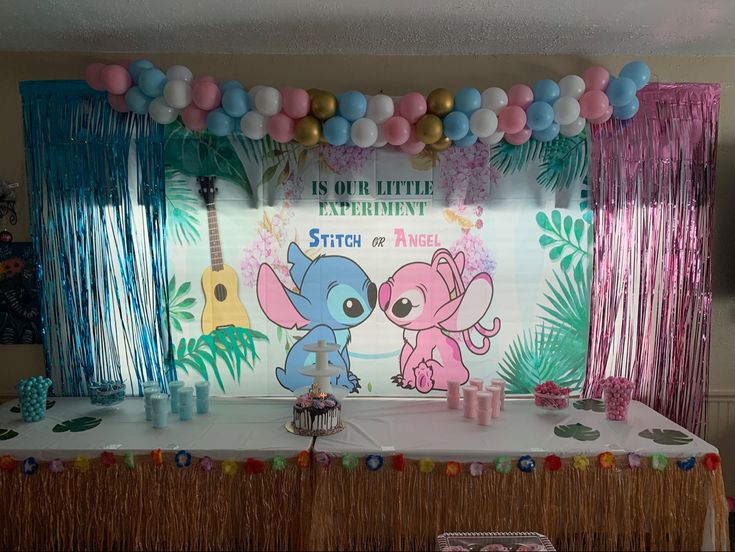 an elephant themed birthday party with balloons and streamers