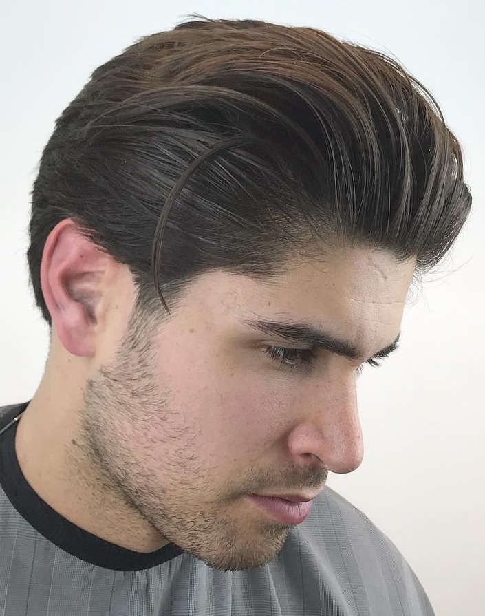 Long Hairstyles Back View, Slicked Back Hairstyles Men, Long Slick Back Hair Men, Mens Slicked Back Hairstyles, Daniel Gutierrez, Elegant Haircuts, Slicked Back Hairstyles, Slick Back Haircut, Side Haircut