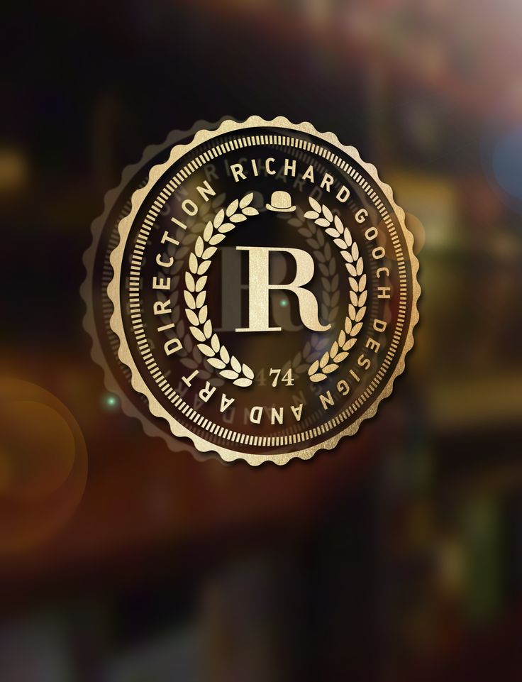 the logo for richton richard brothers is shown on a glass door with boket lights in the background