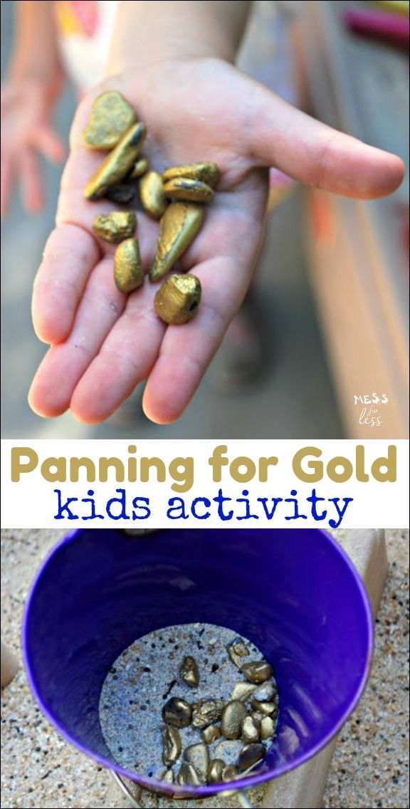 a child's hand reaching for gold coins in a blue bowl with text overlay that reads, planning for gold kids activity