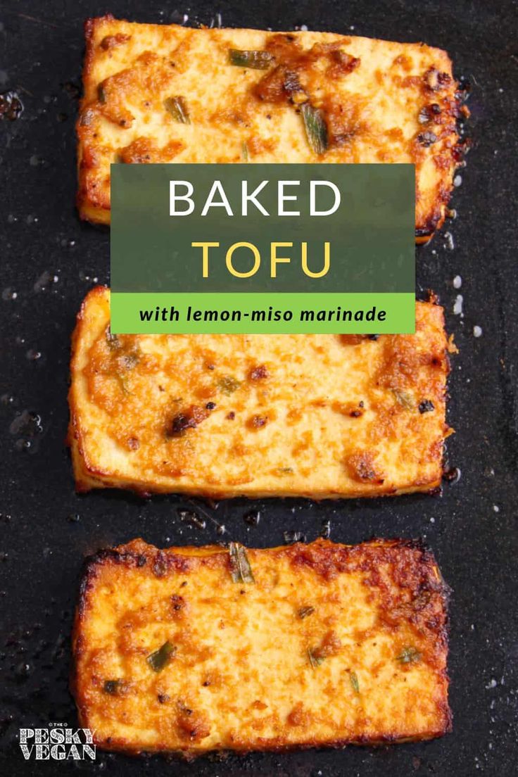 baked tofu with lemon - miso marinade