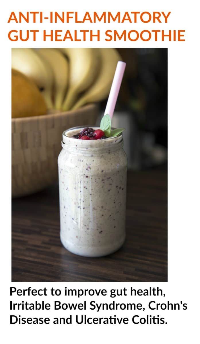 a jar filled with food sitting on top of a table next to bananas and other fruits