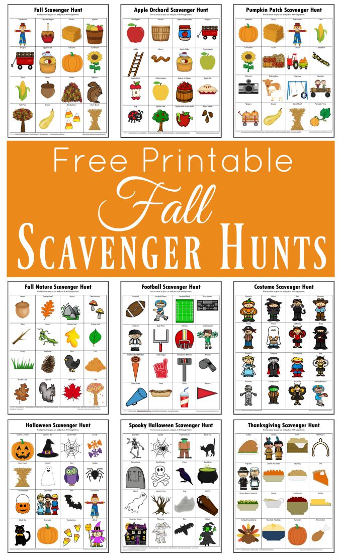 the free printable fall scavenger hunt for kids