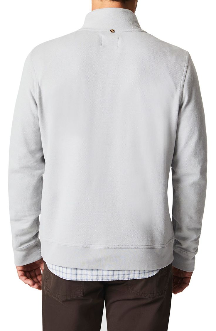 A cotton-rich knit brings cool-weather comfort to a pullover styled with a stand collar and a half-zip to adjust the fit. 26 1/2" length (size Medium) Half-zip closure Long sleeves Ribbed cuffs and hem 97% cotton, 3% polyester Machine wash, tumble dry Made in Peru Casual Polo Sweater With Funnel Neck And Ribbed Cuffs, Casual Polo Sweater With Funnel Neck And Ribbed Collar, Half-zip Cotton Sweatshirt With Ribbed Cuffs, Cotton Sweater With Funnel Neck And Ribbed Collar, Cotton Funnel Neck Sweater With Ribbed Collar, Cotton Funnel Neck Sweater, Cotton Half-zip Outerwear With Ribbed Collar, Cotton Half-zip Sweatshirt For Layering, Cotton Half-zip Sweater With Ribbed Cuffs