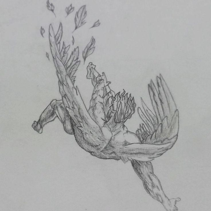 Beautiful angel Falling Angel Reference, Fallen Angel Tattoo Simple, Tattoo Ideas Fallen Angel, Fallen Angel Sketch Pencil Drawings, Falling Lucifer Tattoo, Tattoos Fallen Angel, Lucifer Fallen Angel Art Tattoo, Fallen Angel Drawing Pencil, Falling Angel Sketch