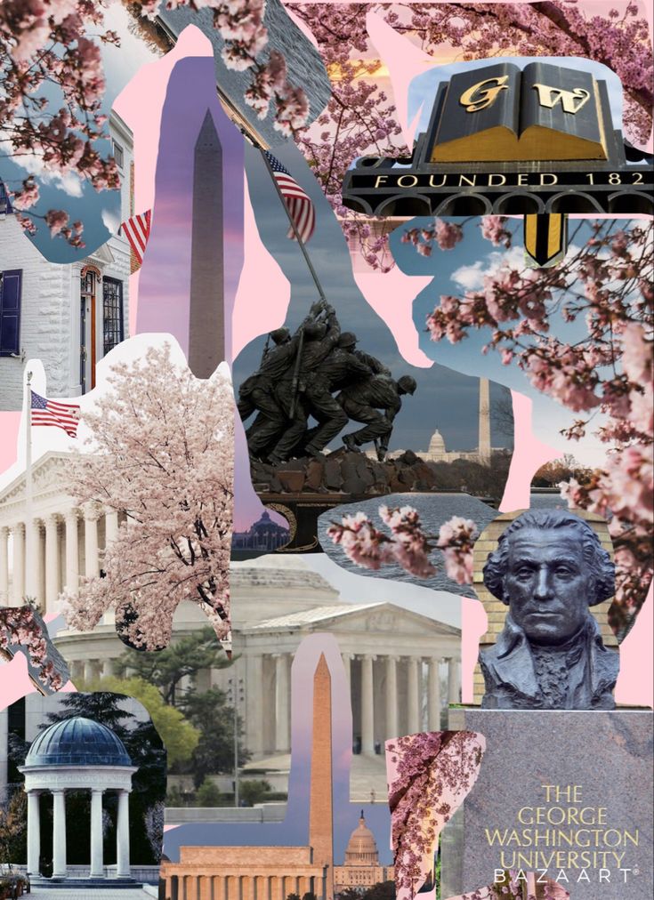 the collage shows images of washington d c